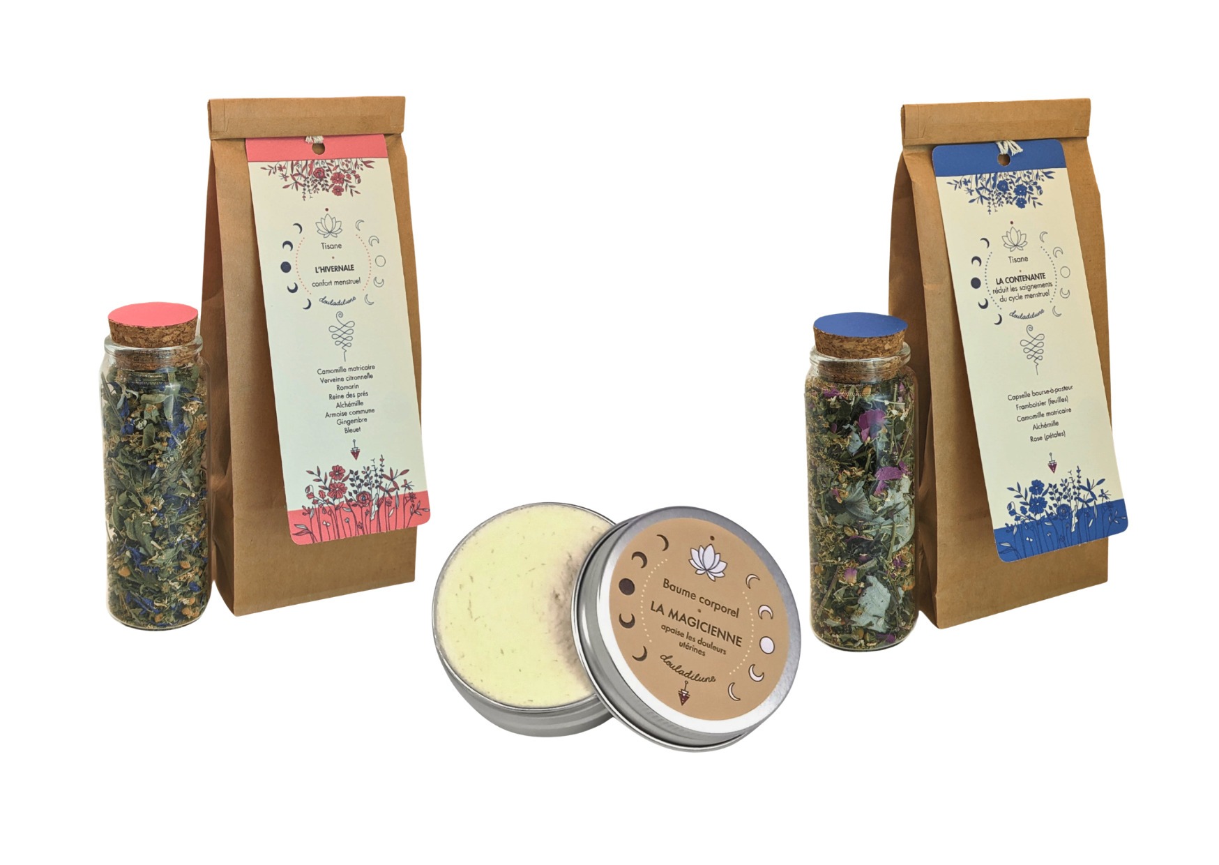 tisane baume périménopause Tisanes et baume Douladilune pour accompagner les règles en périménopause